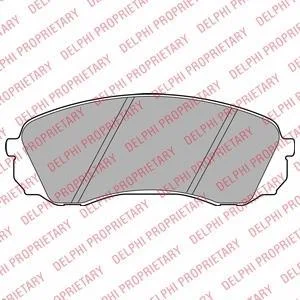 Комплект гальмівних колодок передн, HYUNDAI H-1, H-1 CARGO, H-1 TRAVEL KIA CARNIVAL III TOYOTA PROACE, PROACE VERSO 2.0D-2.9D 07.01- Delphi LP2094