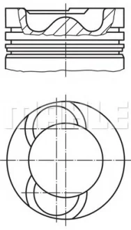 Поршень з кільцями VW CRAFTER 81,26 2,5 TDI BJJ/BJK/CEBA/CEBB 06- (Mahle) MAHLE / KNECHT 028 19 01