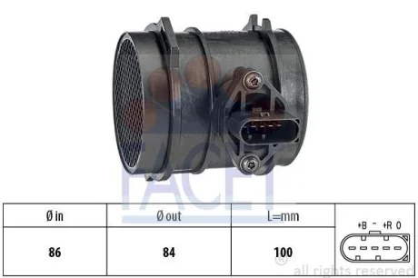 Фото 1 - расходомер воздуха AUDI A4/A6 2.7 97-05 FACET 10.1444 Расходомер воздуха AUDI A4/A6 2.7 97-05 FACET 10.1444 (фото 1)