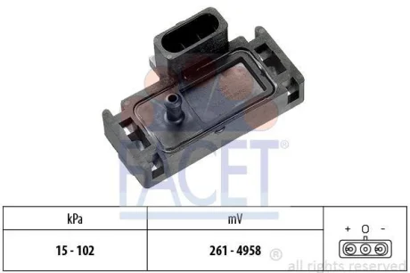 Датчик абсолютного давления Ланос 1,5 /NUBIRA/CITROEN C5 1.2-4.0 79- FACET 10.3001