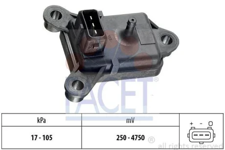 Датчик давления наддува (3 конт.) CITROEN BERLINGO/JUMPER 0.9-2.0 80- FACET 10.3003