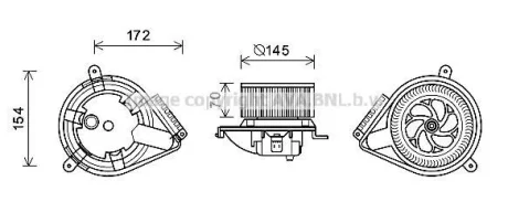 AVA Вентилятор отопителя салона MB V638 AC- AVA AVA COOLING MS8626
