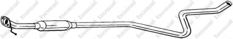 Глушитель, алюм. сталь, средн. часть FORD FIESTA 1.25i -16V (07/08-05/12) HTB BOSAL 285-389