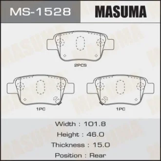 Колодки тормозные задн Toyota Avensis (03-08) MASUMA MS1528
