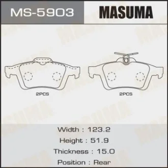 Колодки тормозные задн Ford Focus (04-)/ Mazda 3 (03-), 5 (05-15) MASUMA MS5903