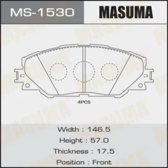 Колодки тормозные передн Toyota Auris (10-), RAV 4 (05-16) MASUMA MS1530