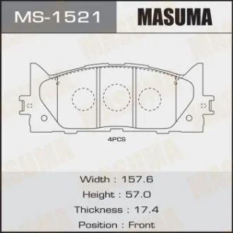 Колодки тормозные передн Toyota Camry (06-) MASUMA MS1521
