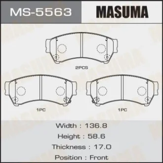 Колодки тормозные передн Mazda 6 (07-12) MASUMA MS5563