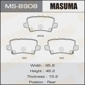 Колодки тормозные задн Honda Civic (06-12) MASUMA MS8908