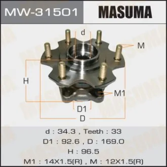 Фото 1 - ступица колеса заднего в сборе с подшипником Mitsubishi Pajero (06-) MASUMA MW31501 Ступица колеса заднего в сборе с подшипником Mitsubishi Pajero (06-) MASUMA MW31501 (фото 1)