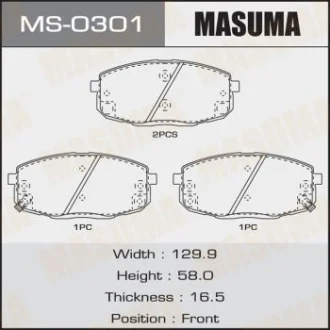 Колодки тормозные передн Hyundai i30 (07-)/Kia Ceed (06-) MASUMA MS0301