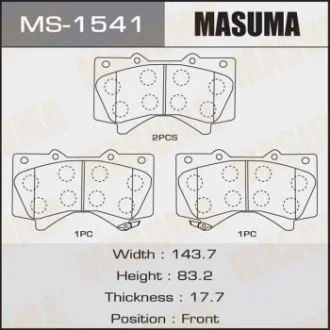 Колодки тормозные передн Lexus LX570/ Toyota Land Cruiser (07-) MASUMA MS1541