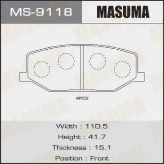 Колодки тормозные MASUMA MS9118