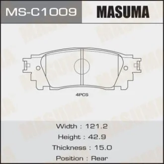 Колодки тормозные MASUMA MSC1009 (фото 1)