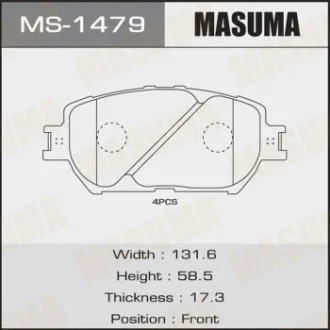 Колодки тормозные передн MASUMA MS1479