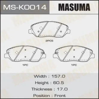 Колодки тормозные передн SSANGYONG KORANDO, KIA SORENTO III (UM) 2.2 CRDi (15-2 MASUMA MSK0014