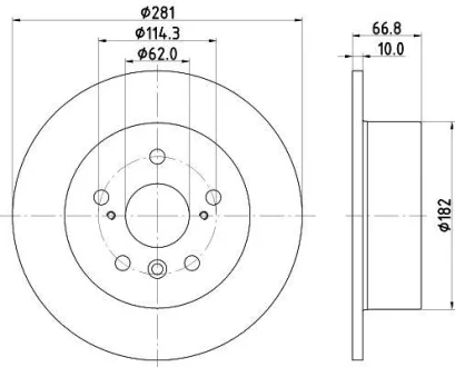 Диск тормозной задний Lexus ES 3.5/ Toyota Camry 2.4, 3.5 (06-00) Nisshinbo ND1077K