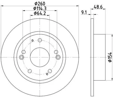 Диск тормозной задний Honda Accord 2.0 2.4 (06-) Nisshinbo ND8026K