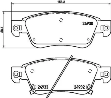 Колодки тормозные дисковые передние Infiniti FX37, FX50 3.7 (08-) Nisshinbo NP2056