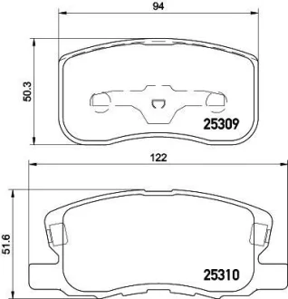 Колодки тормозные дисковые передние Mitsubishi Colt 1.1, 1.3, 1.5 (04-12) Nisshinbo NP3020