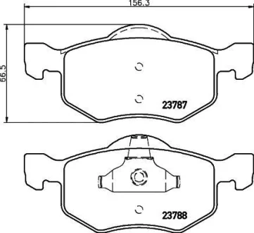 Колодки тормозные дисковые передние Mazda Tribute 2.0, 3.0 (06-08)/Ford KA 1.2, 1.3 (08-) Nisshinbo NP5028 (фото 1)