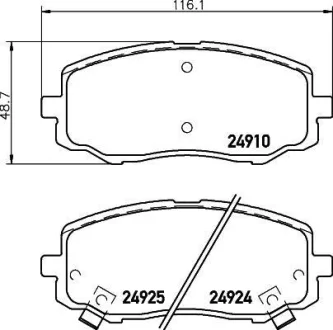 Колодки тормозные дисковые передние Hyundai i10, i20/Kia Picanto 1.0, 1.1, 1.2 (04-) Nisshinbo NP6085
