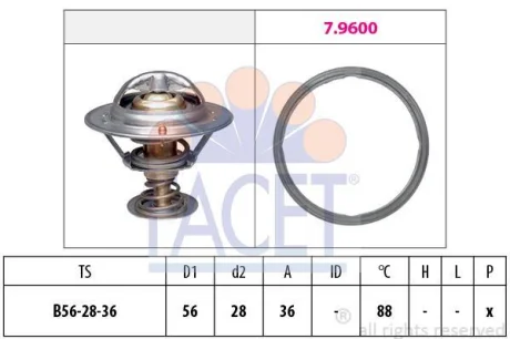 Термостат Subaru Forester III, IV (10-) 2.0i, 2.5i (7.8948) FACET 78948