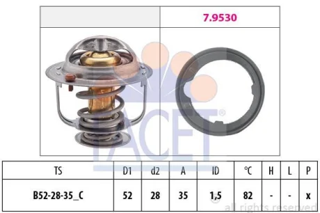Термостат (82C) Honda Accord VIII, Civic VII, VIII, IX, Cr-V II, III, Jazz I, II (7.8493) FACET 78493