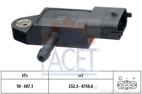 Датчик тиску повітря Transit 2.4 TDCi (06-14) (10.3348) FACET 103348 (фото 1)