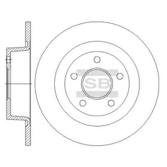HI-Q Диск гальмівний (кратно 2) задній Transit Connect (02-) (D=277.8mm) HI-Q Hi-Q (SANGSIN) SD5310