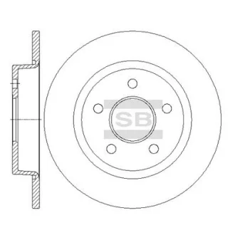 HI-Q Диск гальмівний (кратно 2) задній Ford Focus C-MAX (03-) (D=264.8mm) HI-Q Hi-Q (SANGSIN) SD5307