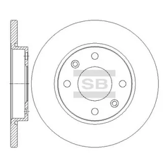 HI-Q Диск гальмівний (кратно 2) передній Peugeot 206 (07-) (D=247.3mm) HI-Q Hi-Q (SANGSIN) SD5006