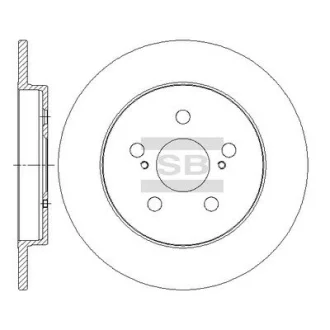 HI-Q Диск гальмівний (кратно 2) задній Toyota Prius (09-) (D=259.0mm) HI-Q Hi-Q (SANGSIN) SD4060