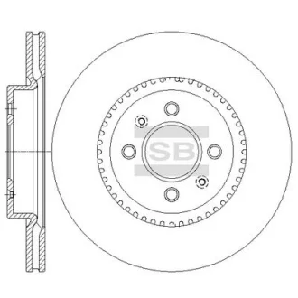 HI-Q Диск гальмівний (кратно 2) передній (вентильований) Kia Rio 15Inch (11-) (D=280.0mm) HI-Q Hi-Q (SANGSIN) SD2043