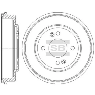 HI-Q Барабан гальміний (кратно 2) Hyundai Getz (02-) (D=243.2mm) HI-Q Hi-Q (SANGSIN) SD1079