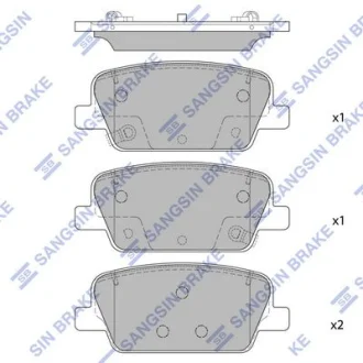 HI-Q Колодки гальмівні задні (дискові) (110.8*46.5*15) Hyundai Santa Fe (TM) (18-), Palisade (19-) HI-Q Hi-Q (SANGSIN) SP4328