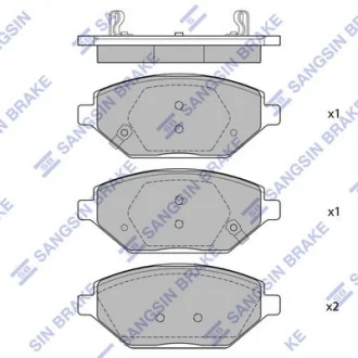 HI-Q Колодки гальмівні передні Chevrolet Spark (16-) HI-Q Hi-Q (SANGSIN) SP4278