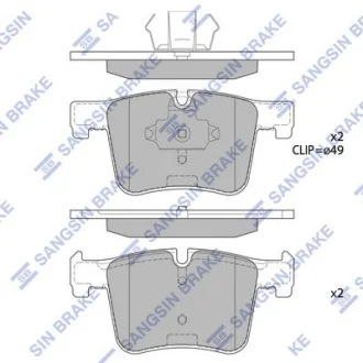 HI-Q Колодки гальмівні передні BMW 3 (F30, F35, F80) (12-) HI-Q Hi-Q (SANGSIN) SP2344