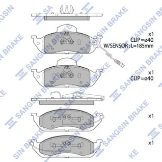 HI-Q Колодки гальмівні передні MB ML230 (W163) 98-05,MB ML320 (W163) 98-02 HI-Q Hi-Q (SANGSIN) SP1923