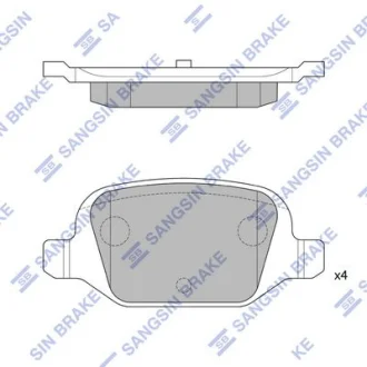 HI-Q Колодки гальмівні задні Fiat Panda (10-), 500C (312) (09-) HI-Q Hi-Q (SANGSIN) SP1823