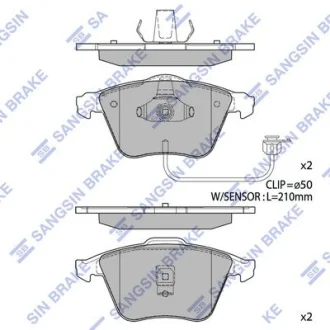 HI-Q Колодки гальмівні передні Audi A6 (4B2,C5) (-05) HI-Q Hi-Q (SANGSIN) SP1705