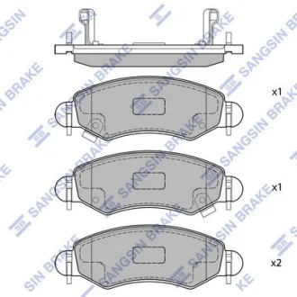 HI-Q Колодки гальмівні передні Opel Agila (A) (-07), Subaru Justy III (G3X) (-07), Suzuki Ignis II (03-) HI-Q Hi-Q (SANGSIN) SP1601