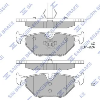 HI-Q Колодки гальмівні задні (дискові) BMW 3 (-05), 5 (01-), SAAB 9-5 (YS3E) (-09) HI-Q Hi-Q (SANGSIN) SP2162