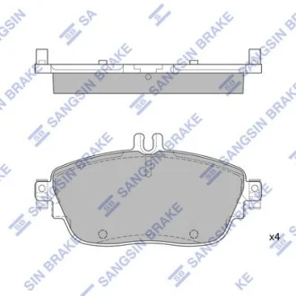 HI-Q Колодки гальмівні передні MB A180 (W176) (12-), B180 (12-), B200 (12-) HI-Q Hi-Q (SANGSIN) SP1966