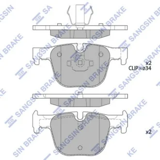 HI-Q Колодки гальмівні задні (дискові) BMW 3 (F30, F35, F80) (11-) HI-Q Hi-Q (SANGSIN) SP1952