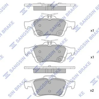 HI-Q Колодки гальмівні задні (дискові) Ford C-MAX II EcoBoost (12-), Ford Focus III (12-), Volvo C30 (06-) HI-Q Hi-Q (SANGSIN) SP1947