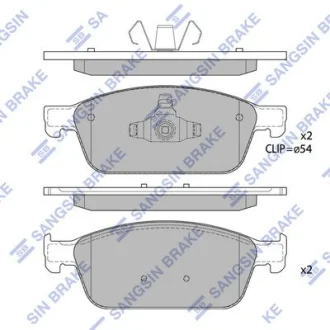 HI-Q Колодки гальмівні передні Ford Focus III (14-), Kuga II (DM2) (13-), Transit Connect (13-) HI-Q Hi-Q (SANGSIN) SP1886