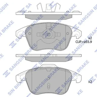 HI-Q Колодки гальмівні передні Citroen C4 II (B7) (09-), DS4 (11-), Peugeot 208, 307, 308, 3008 HI-Q Hi-Q (SANGSIN) SP1830A