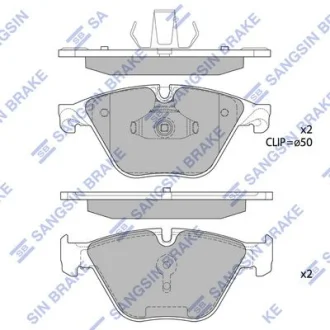 HI-Q Колодки гальмівні передні BMW 5 (F07, F10, F18) (10-), 6 (F12, F13) (11-), 7 (F01,F02,F03,F04) (11-) HI-Q Hi-Q (SANGSIN) SP1821