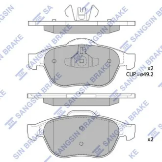 HI-Q Колодки гальмівні передні Renault Megane II (05-), Scenic II, III (05-) HI-Q Hi-Q (SANGSIN) SP1802